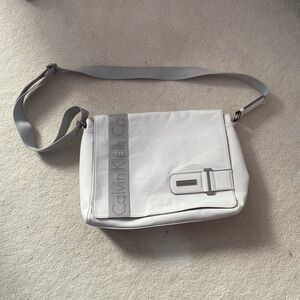 Calvin Klein White Crossbody Messenger Bag